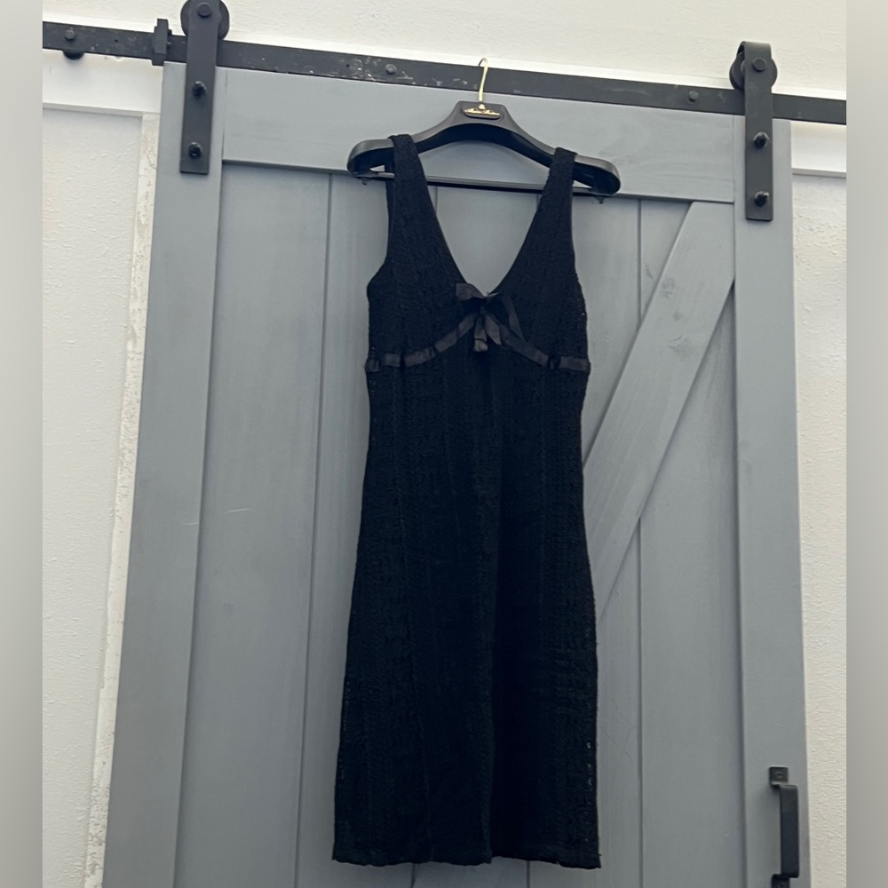 Ralph Lauren black dress lace bows